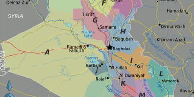 નકશો ઇરાક વિસ્તારો